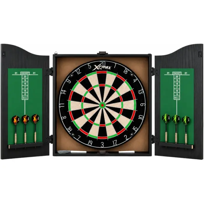 komplett darts szett - tábla darts nyíl és darts szekrény